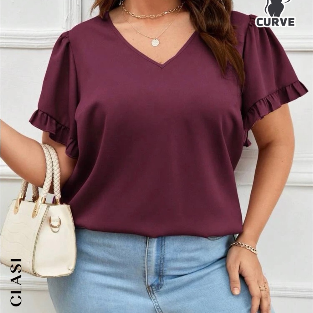 Woman’s SHEIN Clasi flounce sleeve blouse NWT 2X